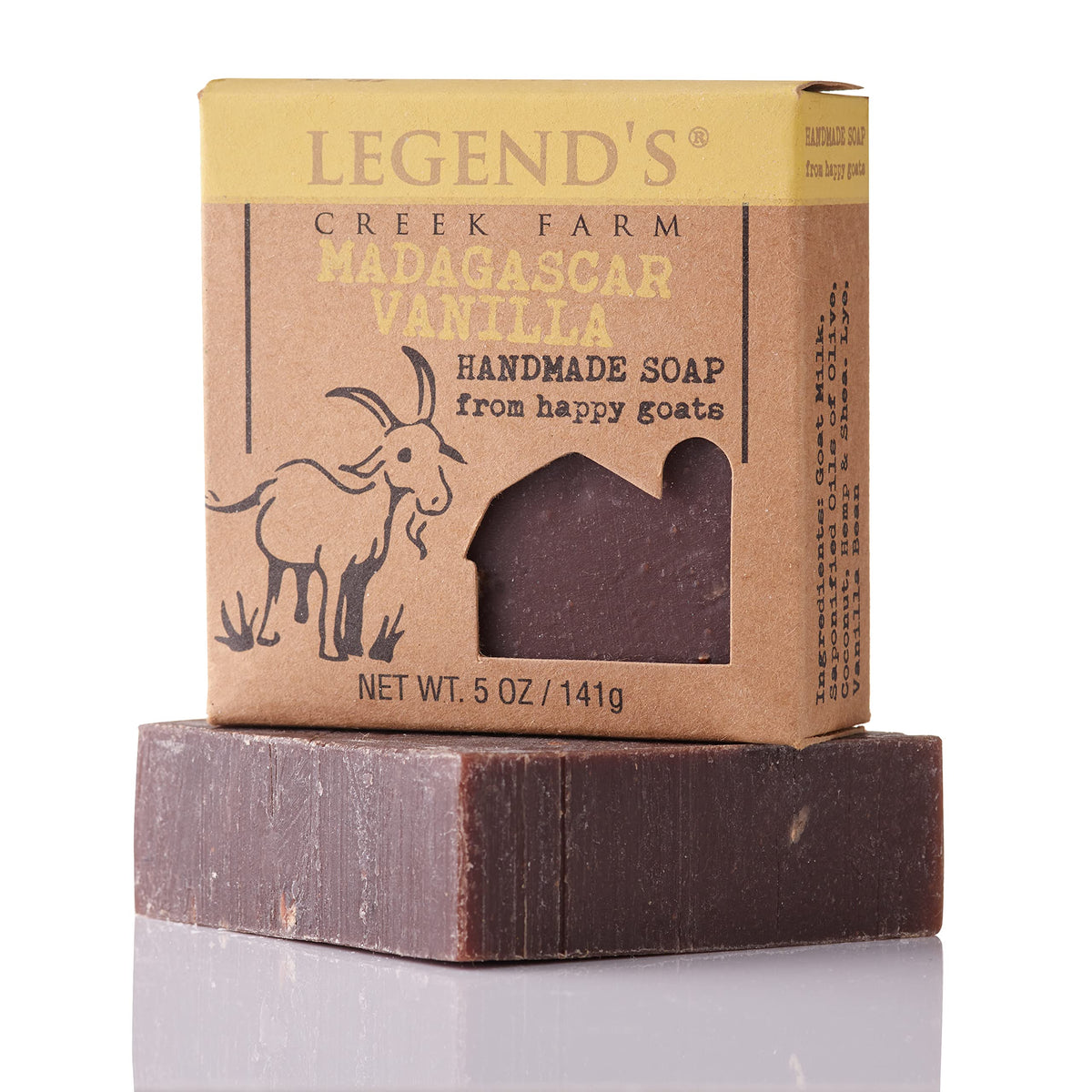 Legend'S Creek Goat Milk Soap, Moisturizing Cleansing Bar, 5 Oz - Madagascar Vanilla, Handmade