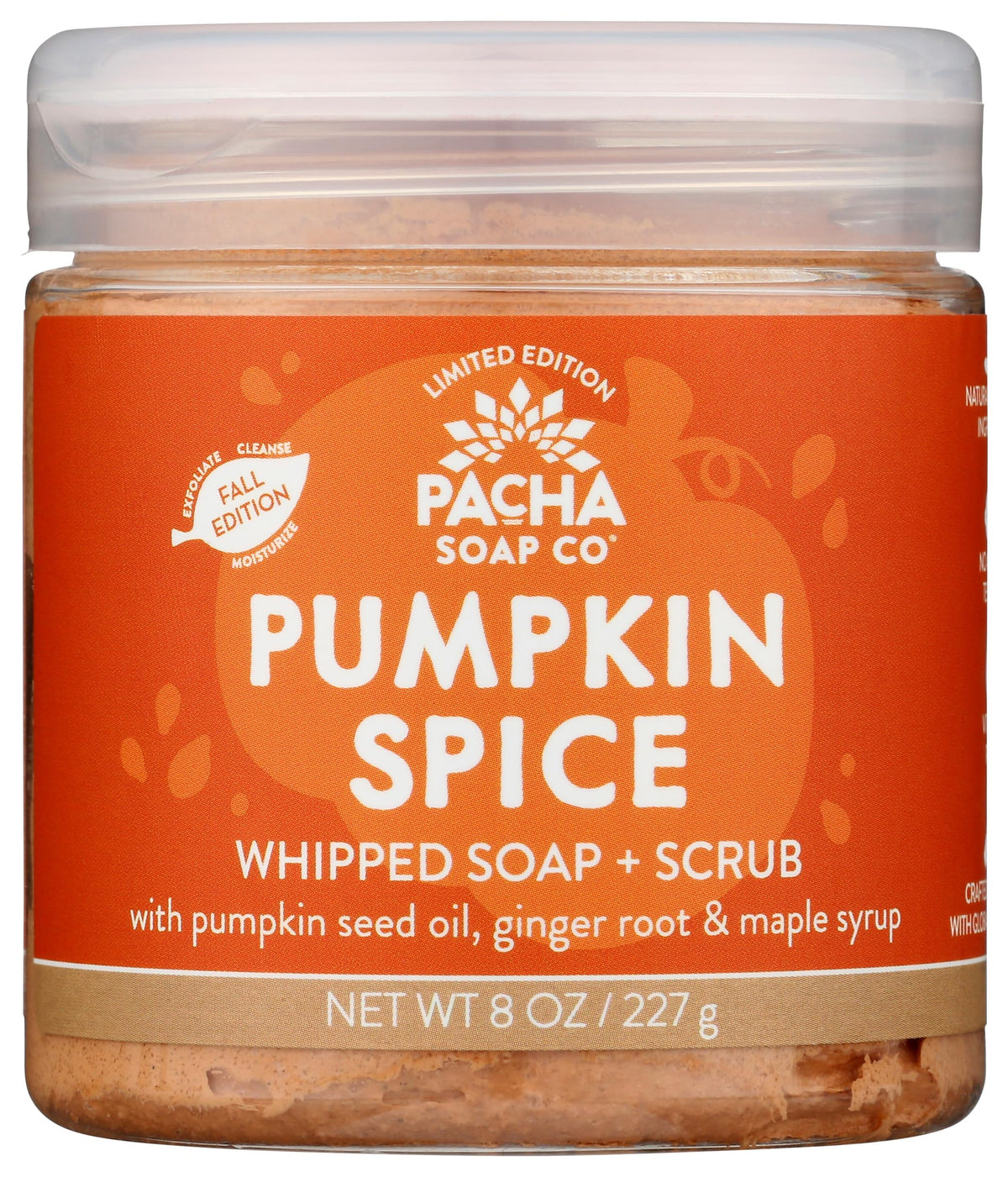 Pacha Soap Pumpkin Spice Whipped Soap & Scrub, 8 Oz - Nourishing Body Care Treat