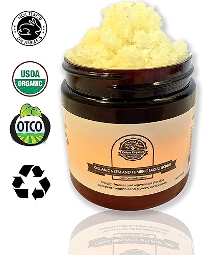 Oslove Organics Organic Neem & Turmeric Facial Scrub - Brightens & Evens Skin Tone, 4 Fl Oz