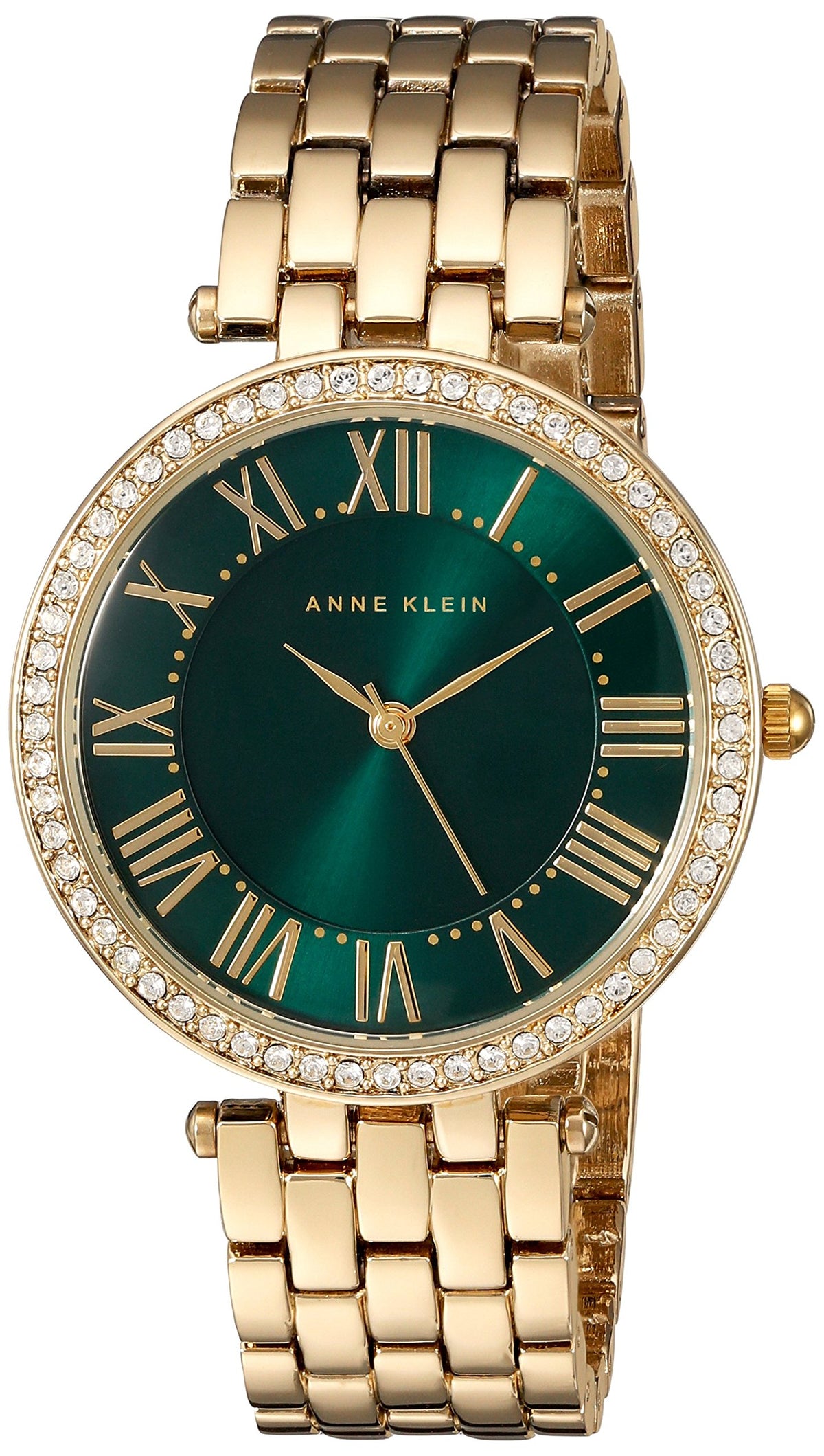 Anne Klein Gold-Tone Crystal Accented Bracelet Watch Ak/2230Gngb For Women