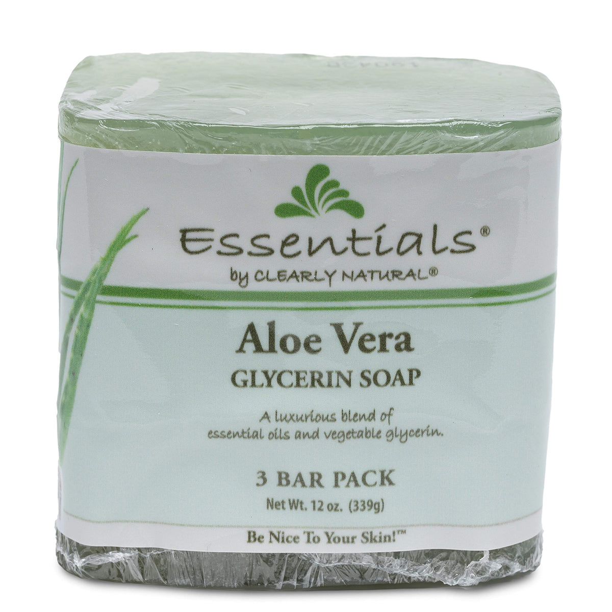 Clearly Natural Aloe Vera Glycerine Bar Soap, 12 Oz, 3 Count - Moisturizing & Refreshing