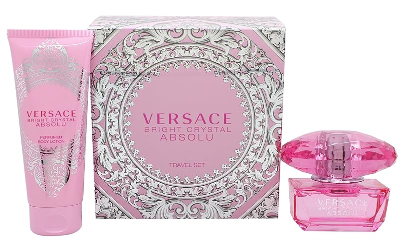 Versace Bright Crystal Absolu Gift Set Edp 1.7Oz + Body Lotion 3.4Oz - Luxury Fragrance Set