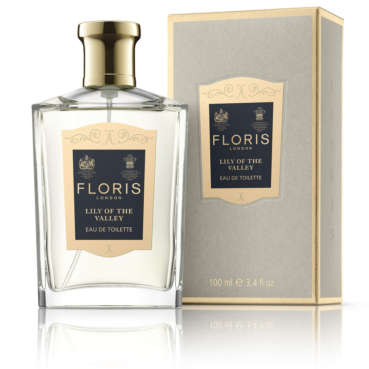 Floris London Lily of the Valley Eau De Toilette 3.4 Fl Oz - Elegant Floral Scent for Women, Long-lasting Fragrance