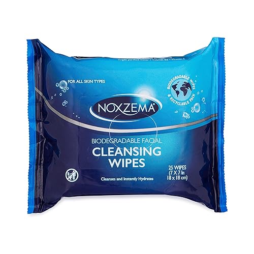 Noxzema Biodegradable Face Cleansing Wipes - 25 Count, Gentle & Eco-Friendly Skin Care