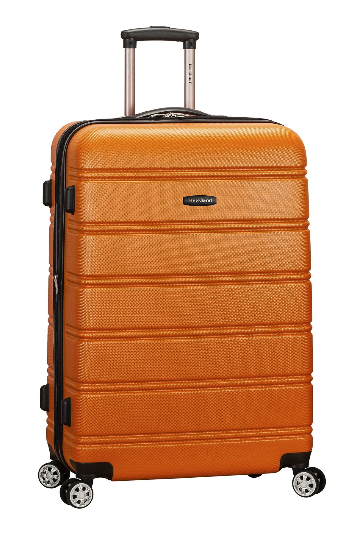 Rockland Melbourne 28-Inch Expandable Hardside Spinner Luggage - Orange, Checked-Large