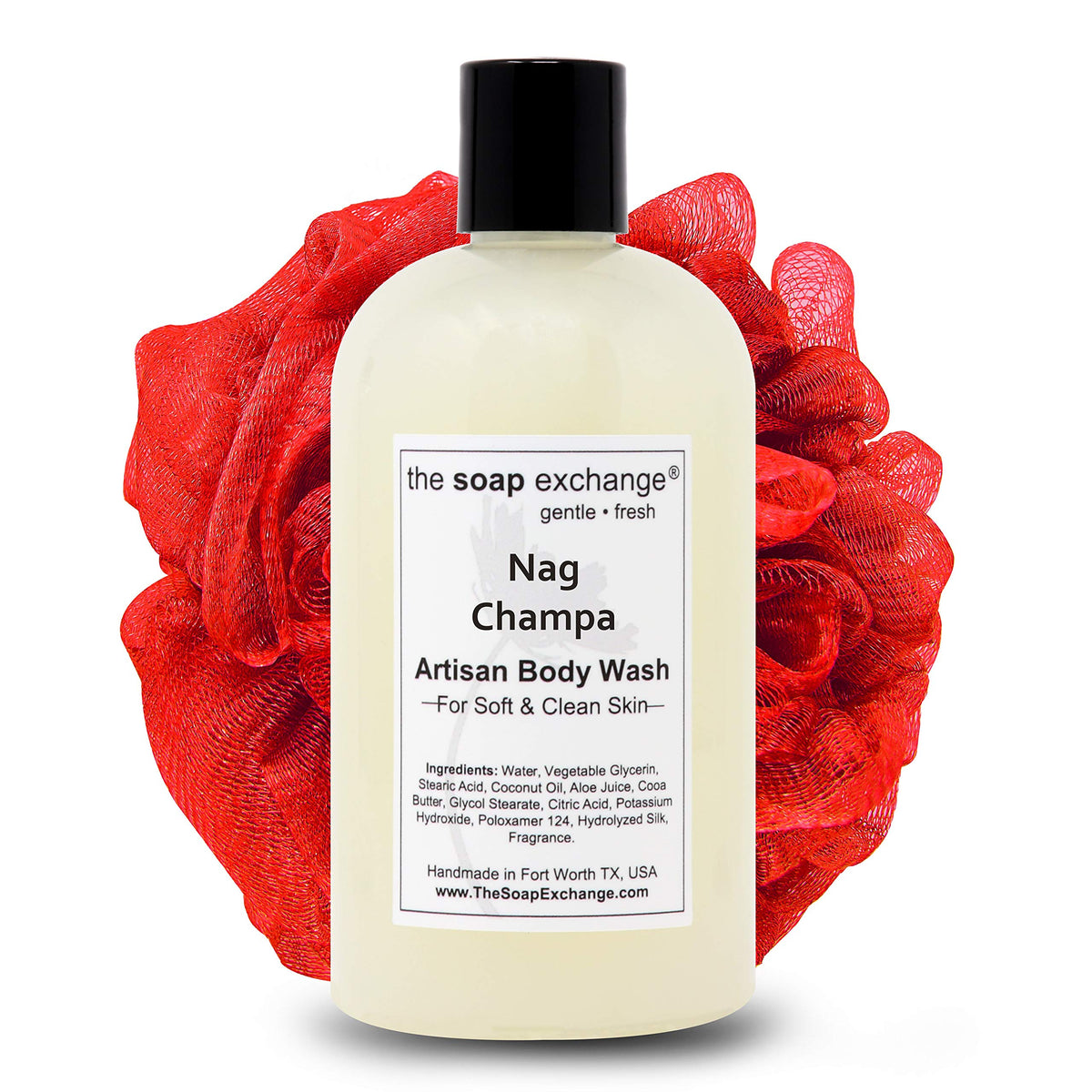 The Soap Exchange Body Wash - Nag Champa, 12 Fl Oz Natural Artisan Liquid Soap, Made In Usa