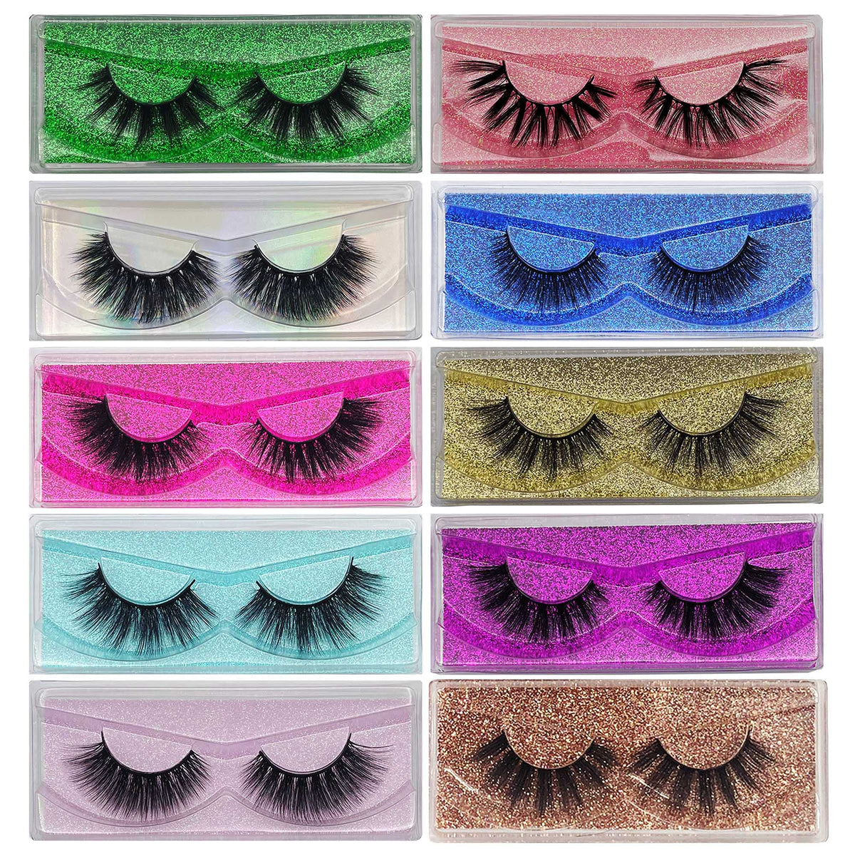 Mikiwi 30 Pack 5D Faux Mink Eyelashes - Fluffy Natural Volume, Black, Wholesale Christmas Gift