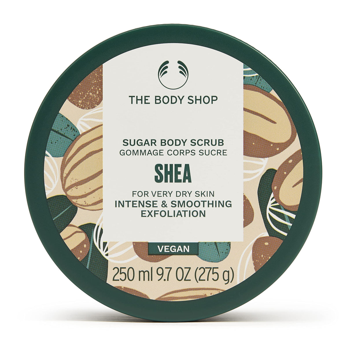 The Body Shop Shea Exfoliating Sugar Body Scrub, Vegan, Refreshing Nutty Scent, 8.5 Oz