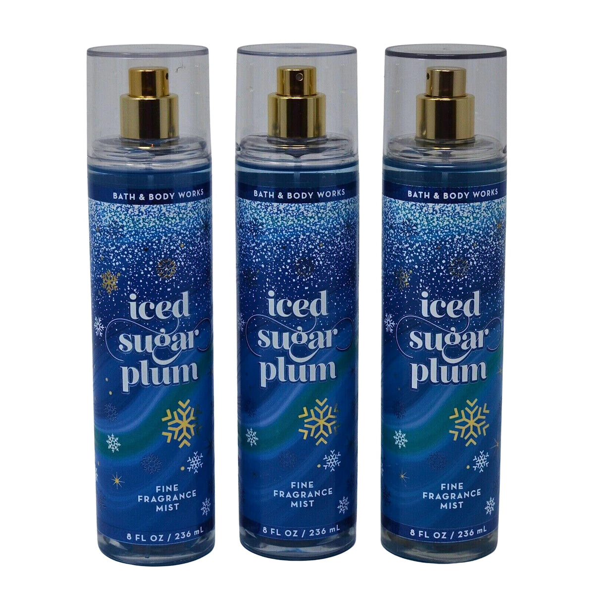 Bath & Body Works Iced Sugar Plum Fragrance Mist 3-Pack, 8 Fl Oz Each