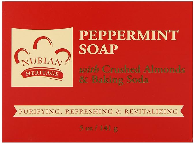 Nubian Heritage Peppermint & Aloe Bar Soap - 5 Oz, 6 Pack - Natural Skin Care