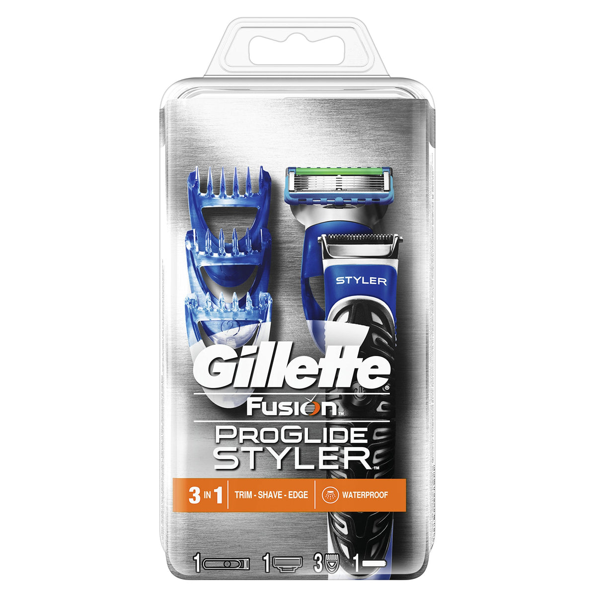 Gillette Fusion Proglide 3-In-1 Waterproof Trimmer With 3 Combs For Men - Achieve Any Style