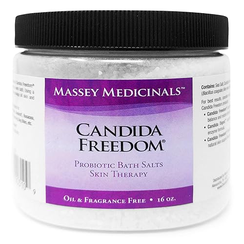 Massey Medicinals Sea Salt Bath Soak - Unscented Probiotic Luxury, 16 Oz - Candida Freedom