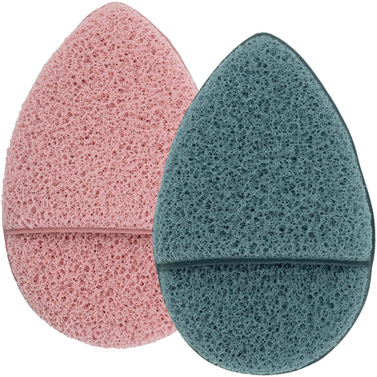 S&T Inc. Face Scrubber Exfoliator - Reusable Facial Sponges, Blue & Pink, 2 Pack