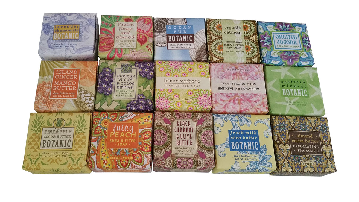 Greenwich Bay Trading Company Soap Sampler - 15 Pack Of 1.9Oz Bars, Gift Bundle