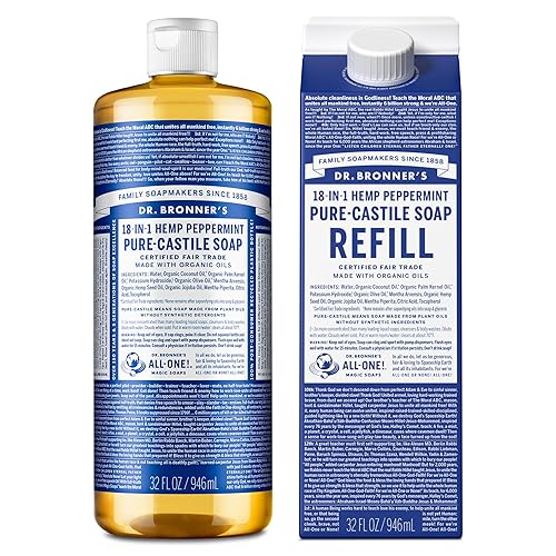 Dr. Bronner'S Pure-Castile Liquid Soap, Peppermint, 32Oz, 18-In-1 Uses, Eco