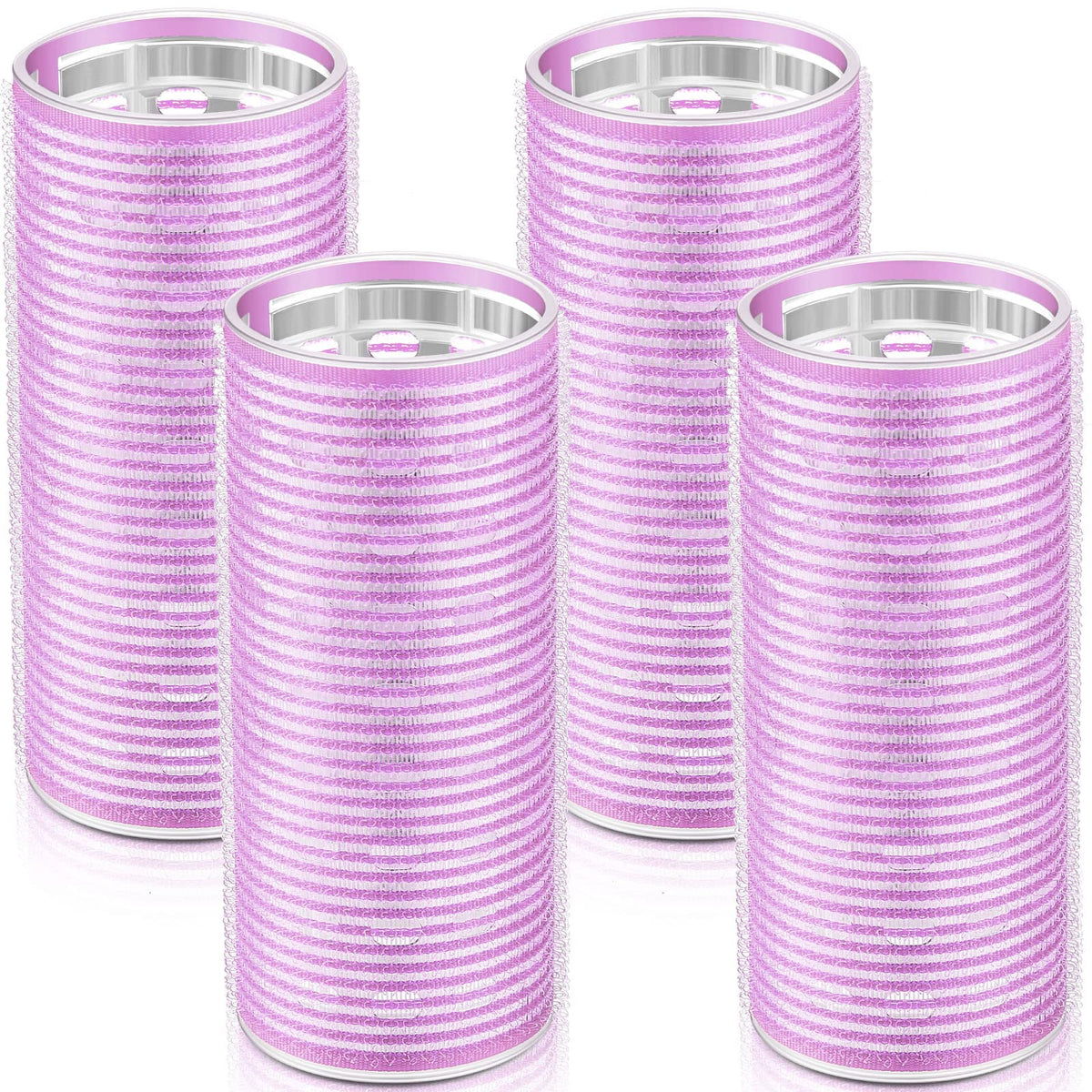 WILLBOND 4 Pcs Long Hair Rollers, Thermal Self Grip Curlers for Long & Medium Hair, Purple