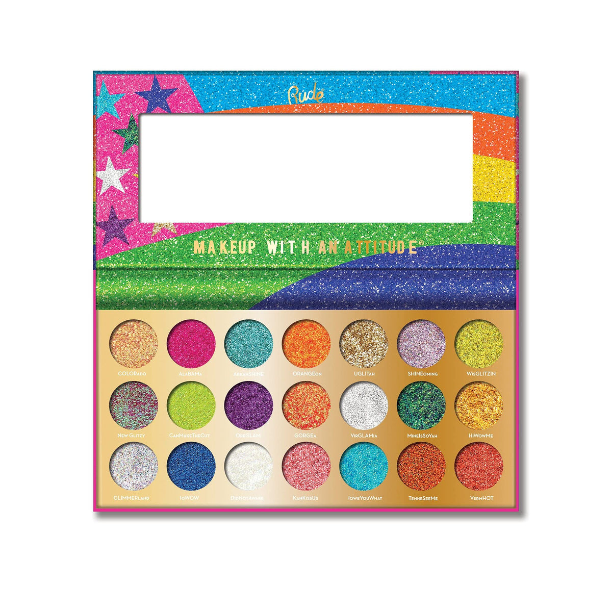 Rude  United Shades of Glitter  21 Pressed Glitter Palette