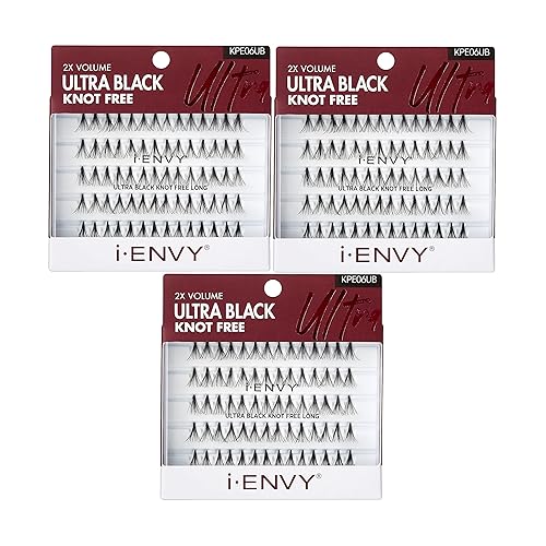 I•Envy Knot Free Individual Lashes - Ultra Black Long, 3 Pack