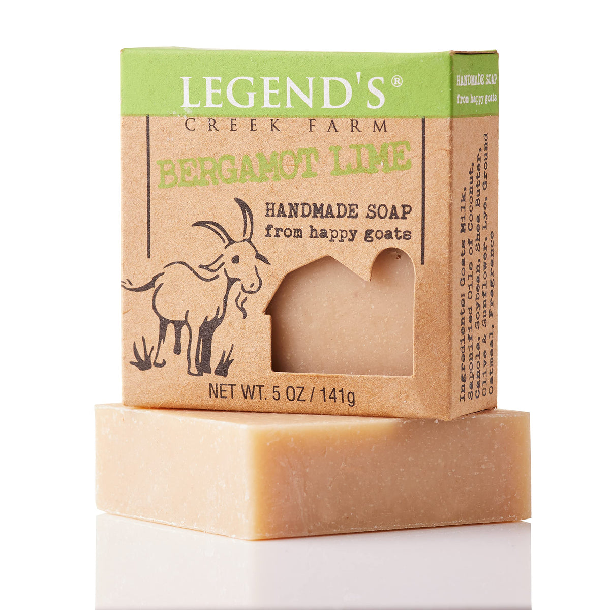 Legend'S Creek Goat Milk Soap, Moisturizing Bar For Sensitive Skin, Bergamot Lime, 5 Oz