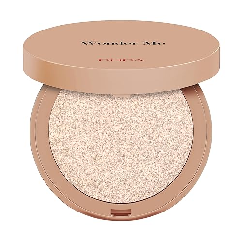 Pupa Milano Wonder Me Glow Face Highlighter - Talc-Free Rose Gold Makeup Powder, 0.26 Oz