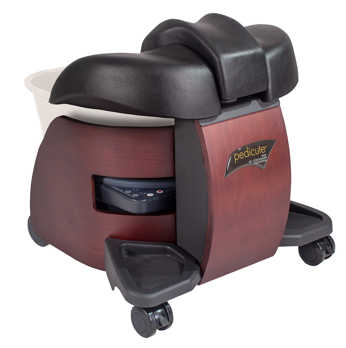 Continuum Pedicute Portable Foot Spa - Eco-Friendly Cherry Wood Mobile Pedicure Bath