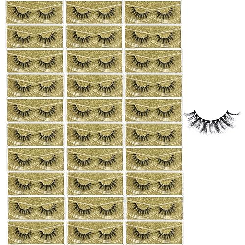 FARRED 30 Pairs Faux Mink 8D Volume Lashes - Fluffy Natural Look, Short Length (F09)