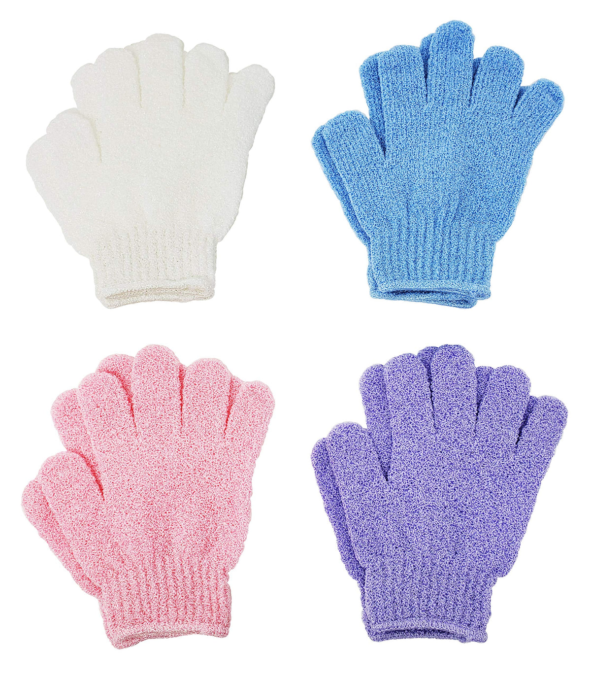 Atb Exfoliating Gloves - 4 Pairs Premium Scrub Mitts For Bath & Shower - Spa Accessories