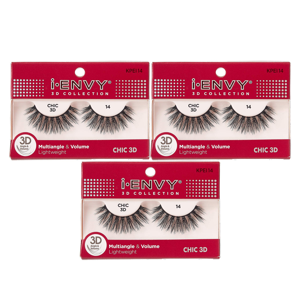 I•Envy 3D Glam Collection Multi-Angle Volume Lashes - 3 Pack (Kpei14)