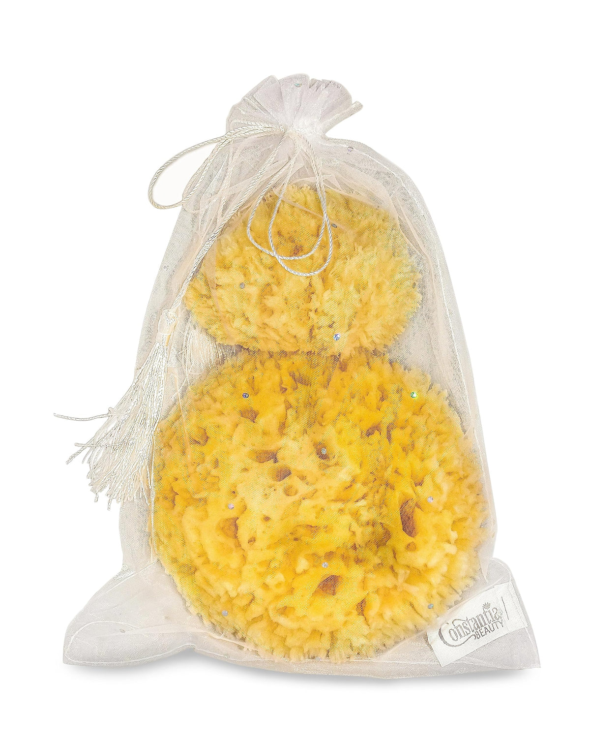 Constantia Beauty Premium Natural Sea Wool Sponges - 2 Assorted Sizes For Bath & Facial Cleansing