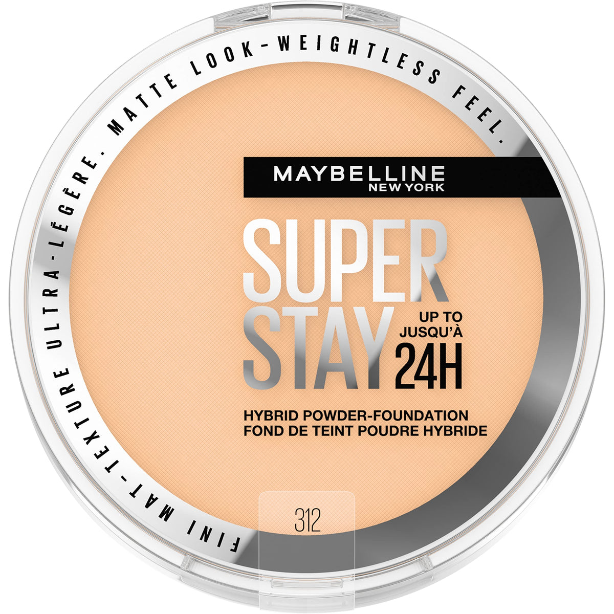 Maybelline Super Stay 24Hr Powder Foundation, Medium-To-Full Coverage, Matte Finish, 312