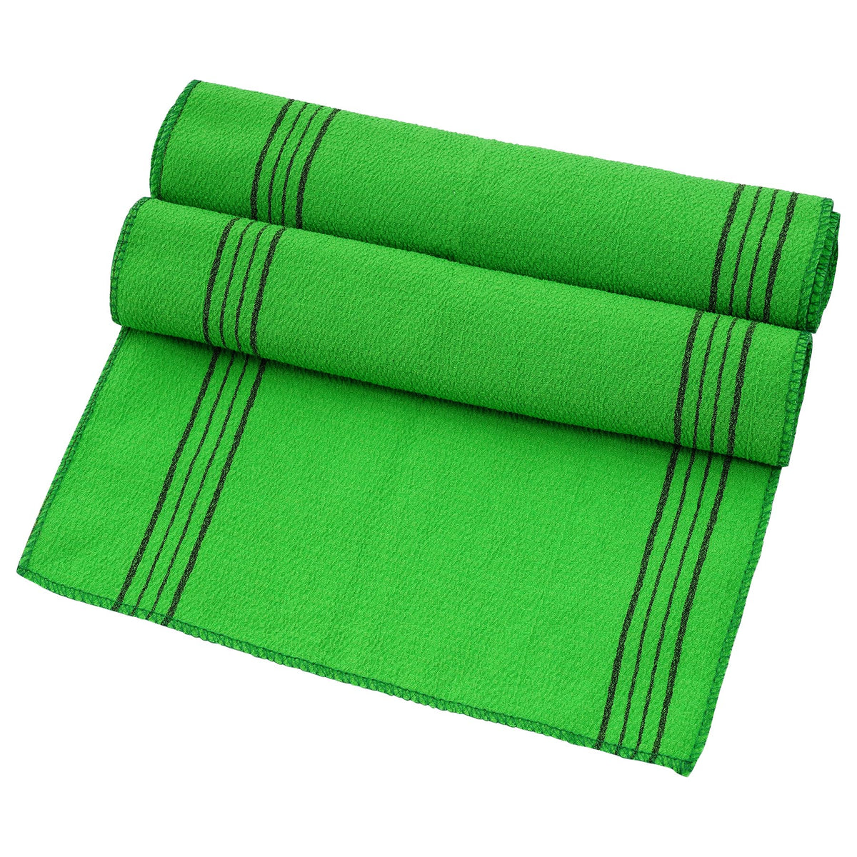 Obmwang Korean Exfoliating Washcloths - 2 Pack Green Rayon Bath Towels, 90X30 Cm Scrubber