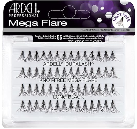 Ardell Mega Flare Knot-Free Long Black Human Hair Lashes - 1 Pack