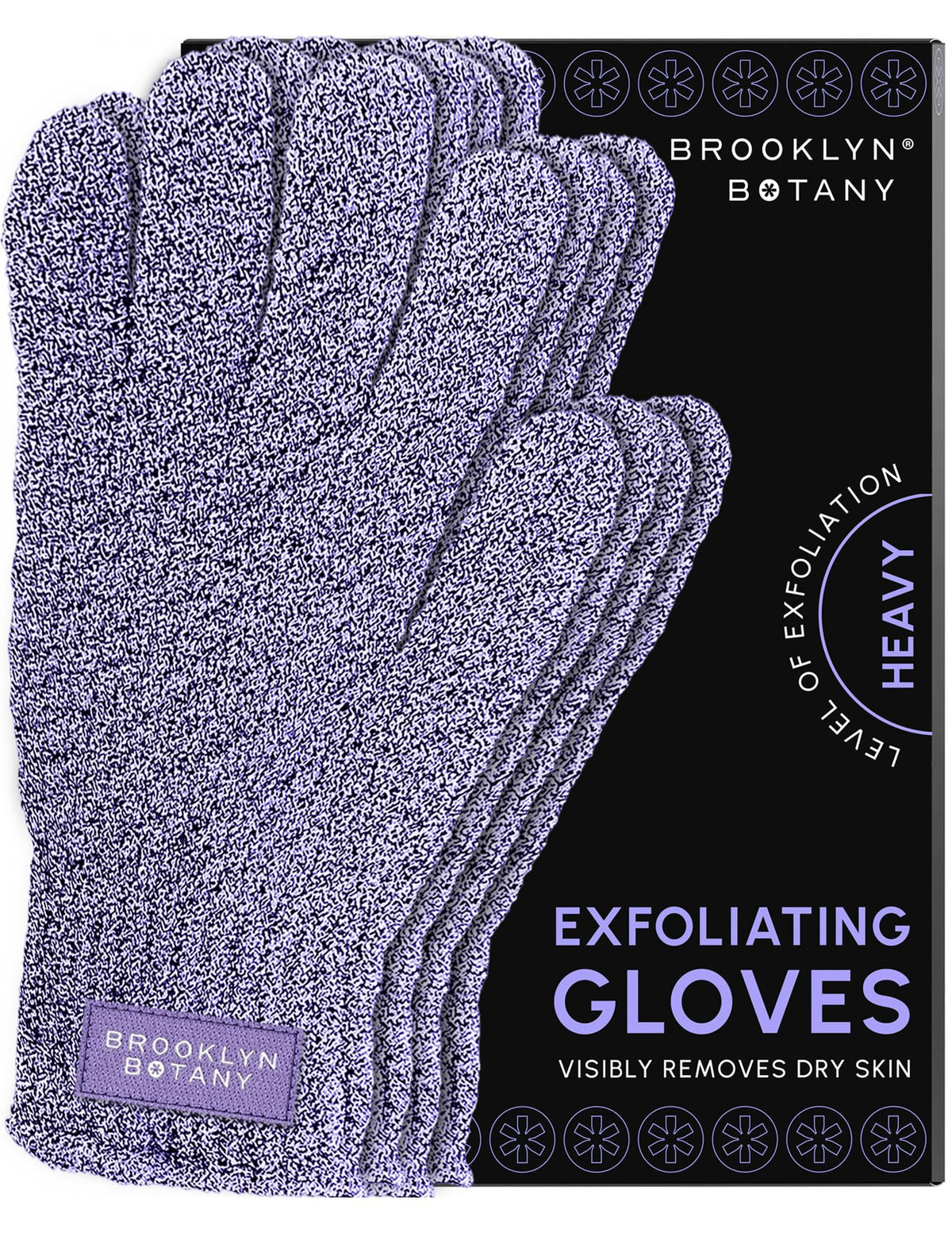 Brooklyn Botany Heavy Duty Exfoliating Gloves – 2 Pairs For Bath, Shower & Dead Skin Removal