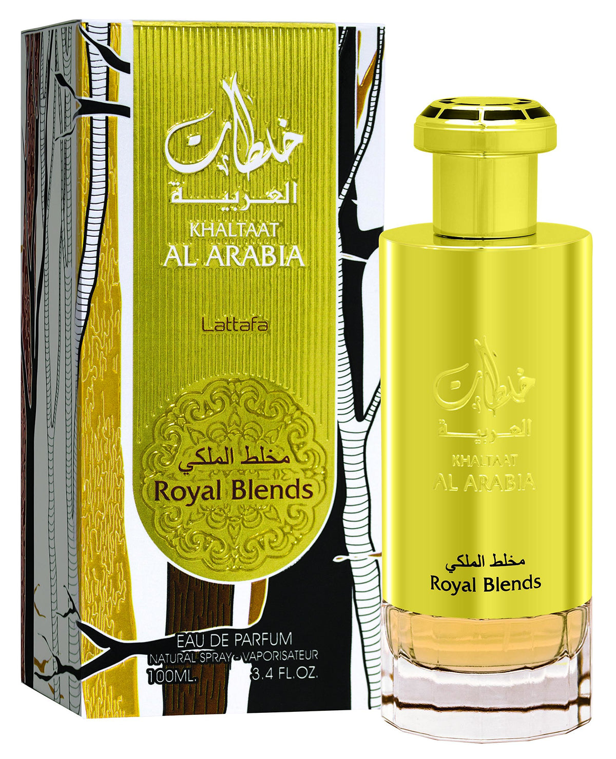 Lattafa Khaltaat Al Arabia Royal Blends Gold Unisex EDP Spray - 3.4 oz Multicolor Fragrance for Men and Women