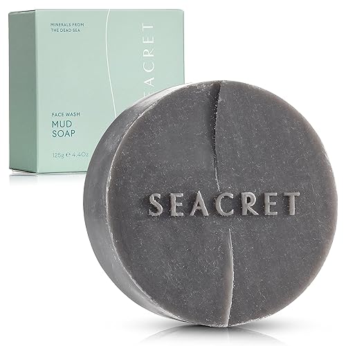 Seacret Black Mud Soap Bar - All-Natural Exfoliating & Detoxifying For Face & Body, 4.4 Oz