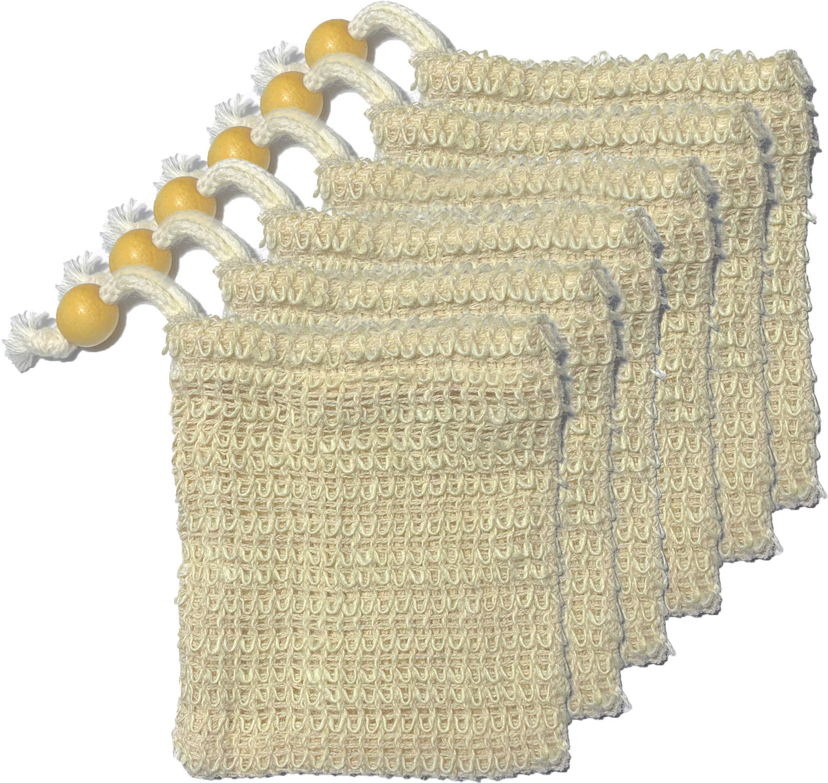 Mr.Cui'Shop 6Pack Natural Exfoliating Sisal Soap Saver Bags For Shower Bath, Off White 14X11.