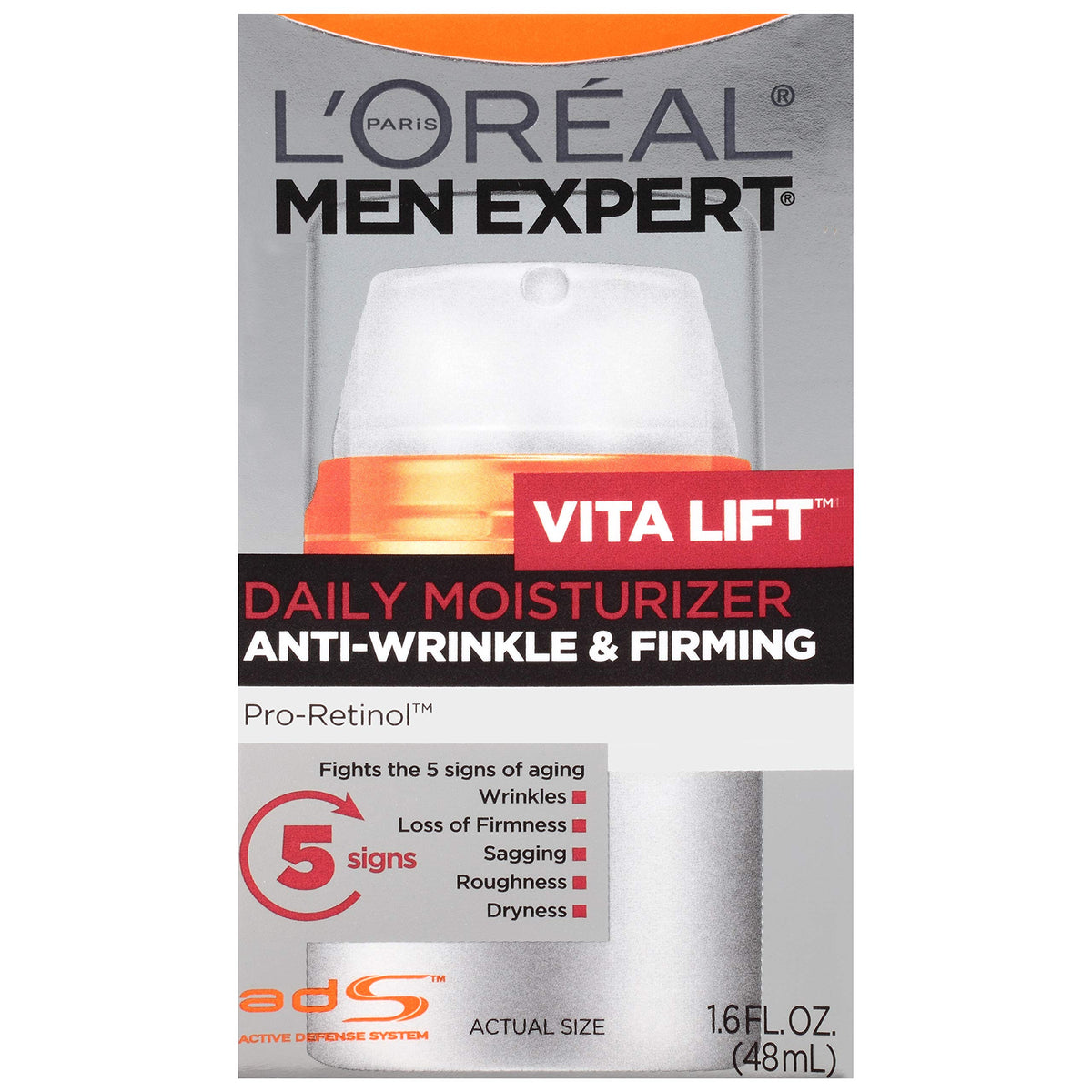 L'Oreal Paris Men Expert Vitalift Anti-Wrinkle Face Moisturizer, 1.6 Oz, Pro-Retinol