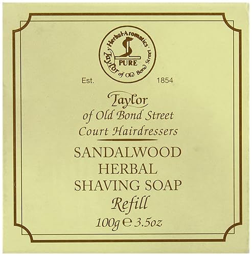 Taylor Of Old Bond Street Sandalwood Hard Shaving Soap Refill, 3.5 Oz - Luxurious Shaving Experience