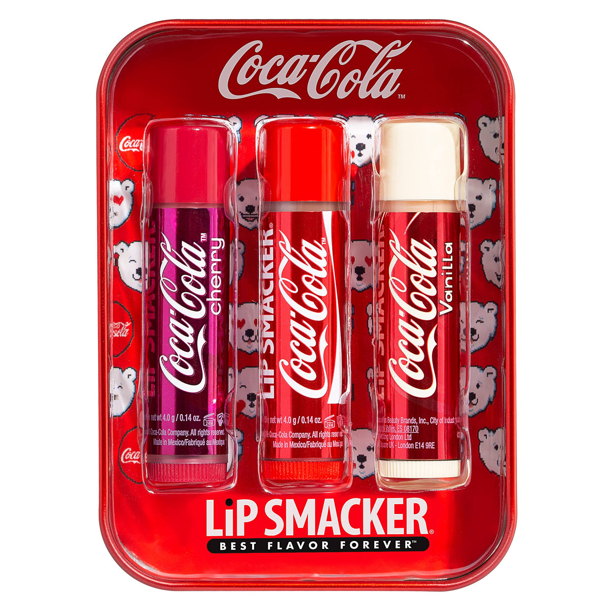 Lip Smacker Coca Cola Flavored Lip Balm Trio - Holiday Stocking Stuffer, 0.14 Oz