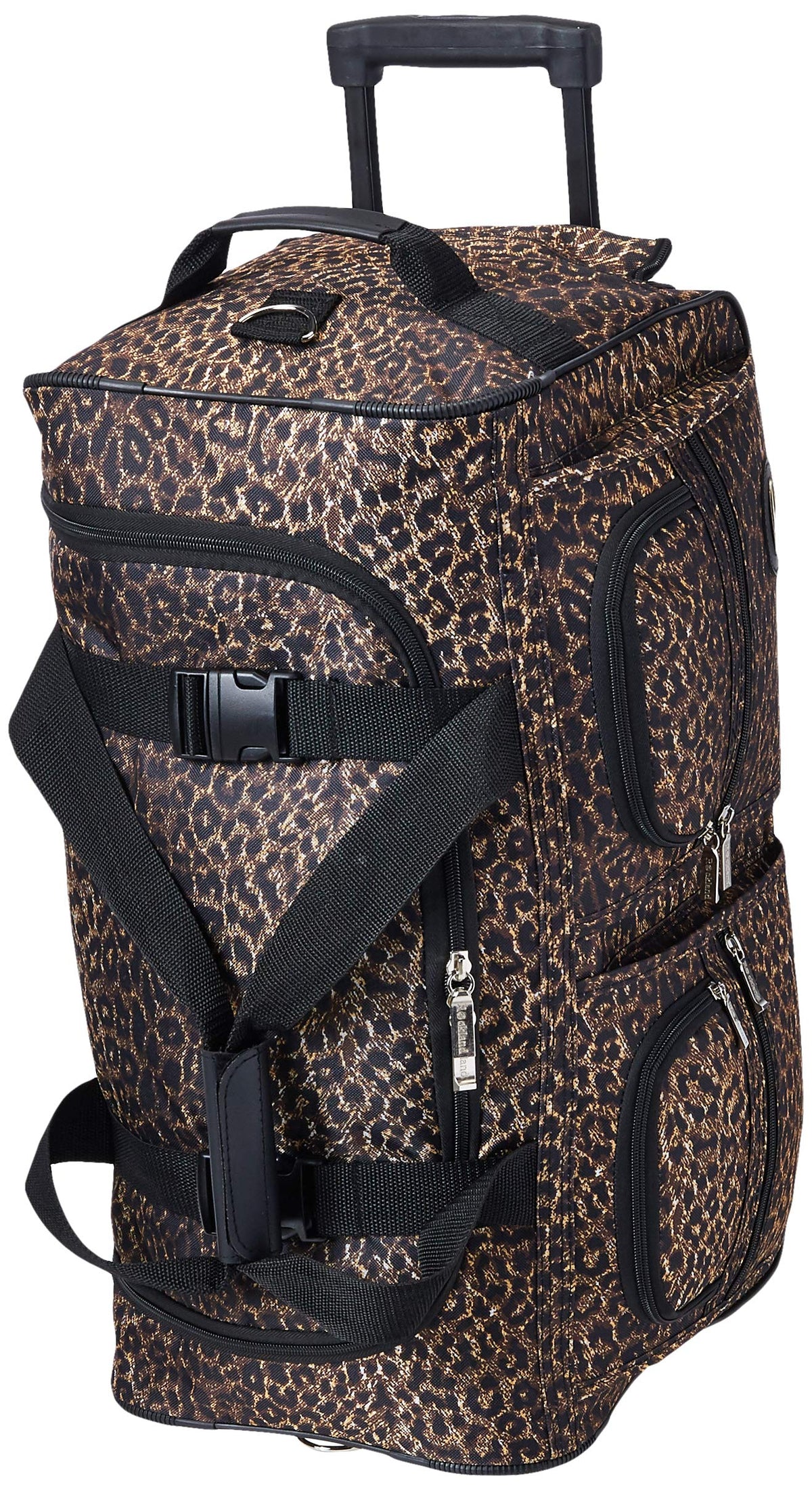 Rockland 22-Inch Rolling Duffel Bag, Brown Leopard, Durable Polyester Travel Luggage