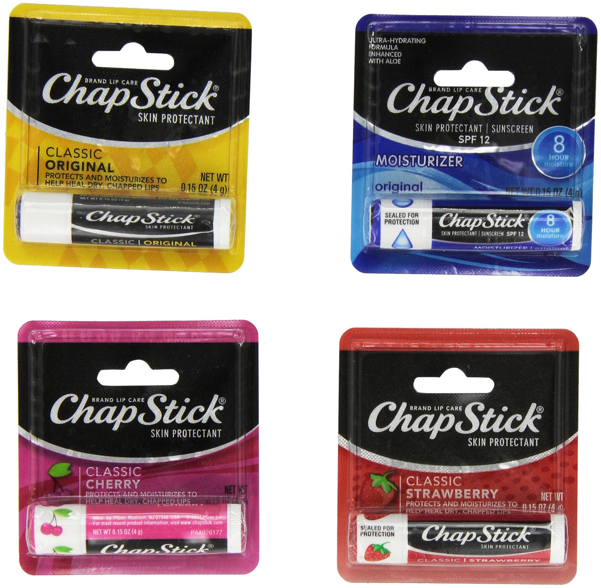 Chapstick Lip Balm Variety Pack - Assorted Flavors, Original, Strawberry, Cherry (Pack Of 13)