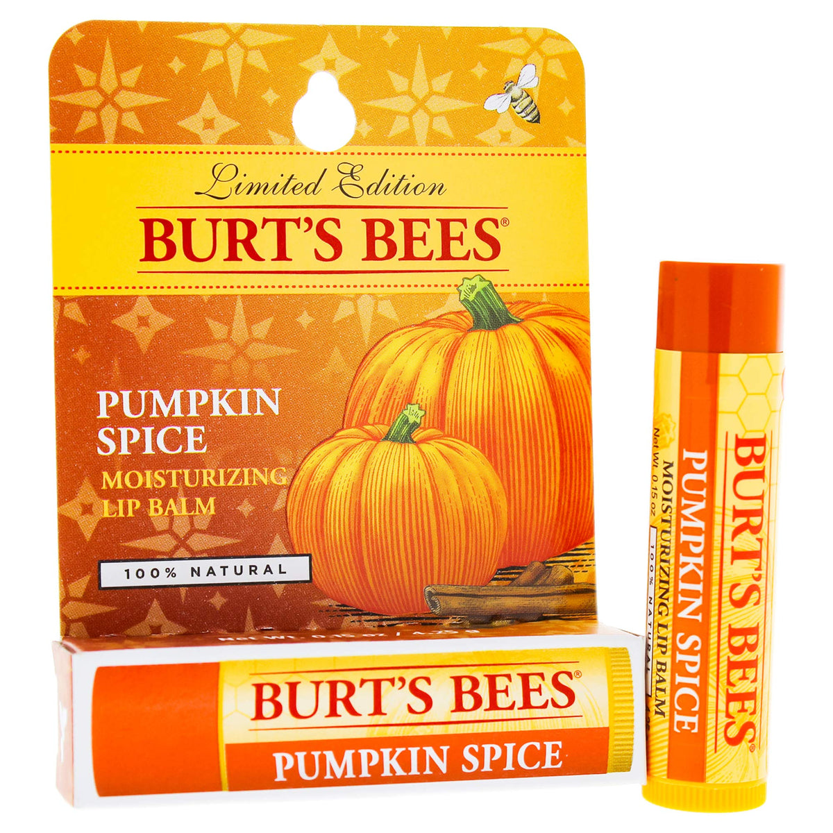 Burt'S Bees Pumpkin Spice Lip Balm, 0.15 Ounce - Moisturizing & Flavorful Hydration