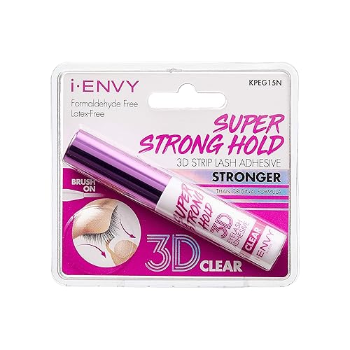 Kiss I-Envy Super Strong Hold Clear Lash Glue - Waterproof, Hypoallergenic, Latex Free