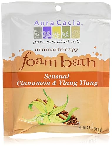 Aura Cacia Cinnamon & Ylang Ylang Aromatherapy Foam Bath, 2.5 Oz, Pack Of 6