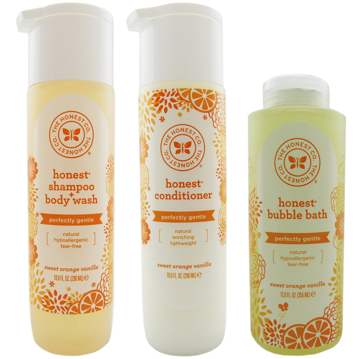 The Honest Company 32 Fl Oz Shampoo & Body Wash, Conditioner, Bubble Bath Variety Pack