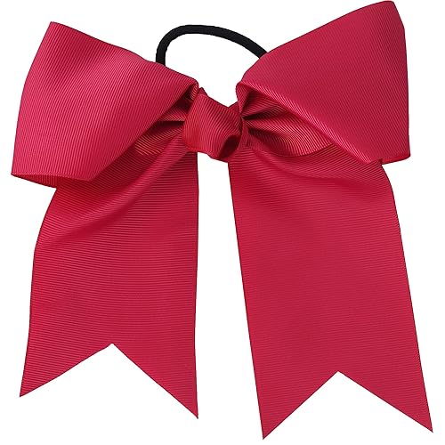 Motique Accessories Jumbo Raspberry Bow Pony with Tails - 1 Count Ribbon Hair Accessory