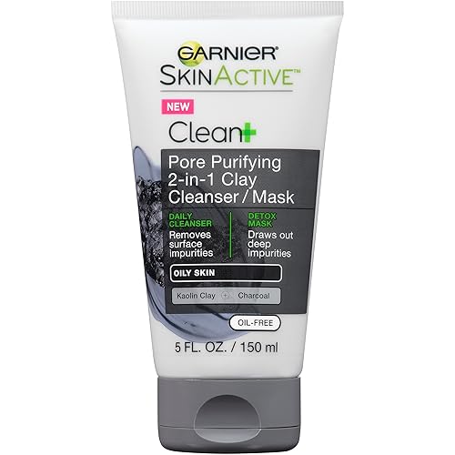 Garnier Skinactive Men'S Charcoal Face Wash & Mask, 5 Fl Oz - Pore Purifying Cleanser