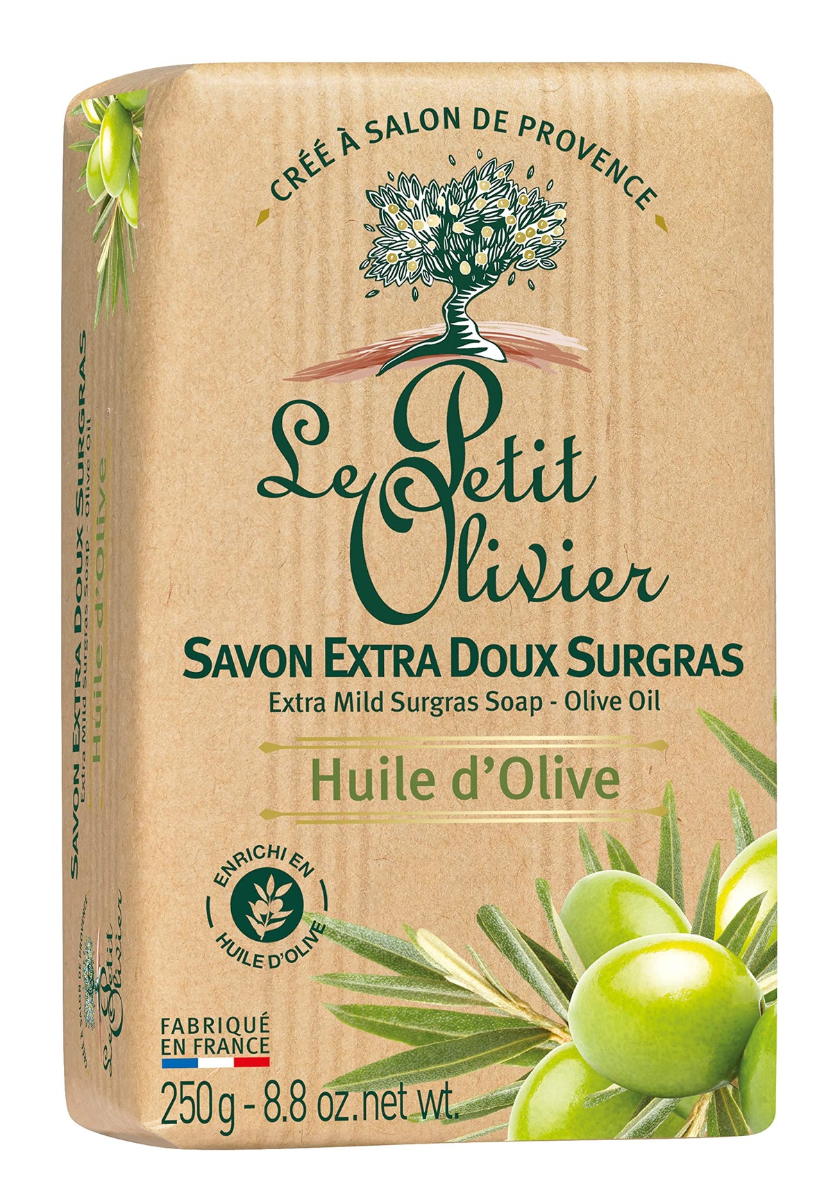 Le Petit Olivier Extra Mild Surgras Soap  Olive Oil  gently cleanses Skin  Delicately Perfumed  Vegetable Origin Based  88 