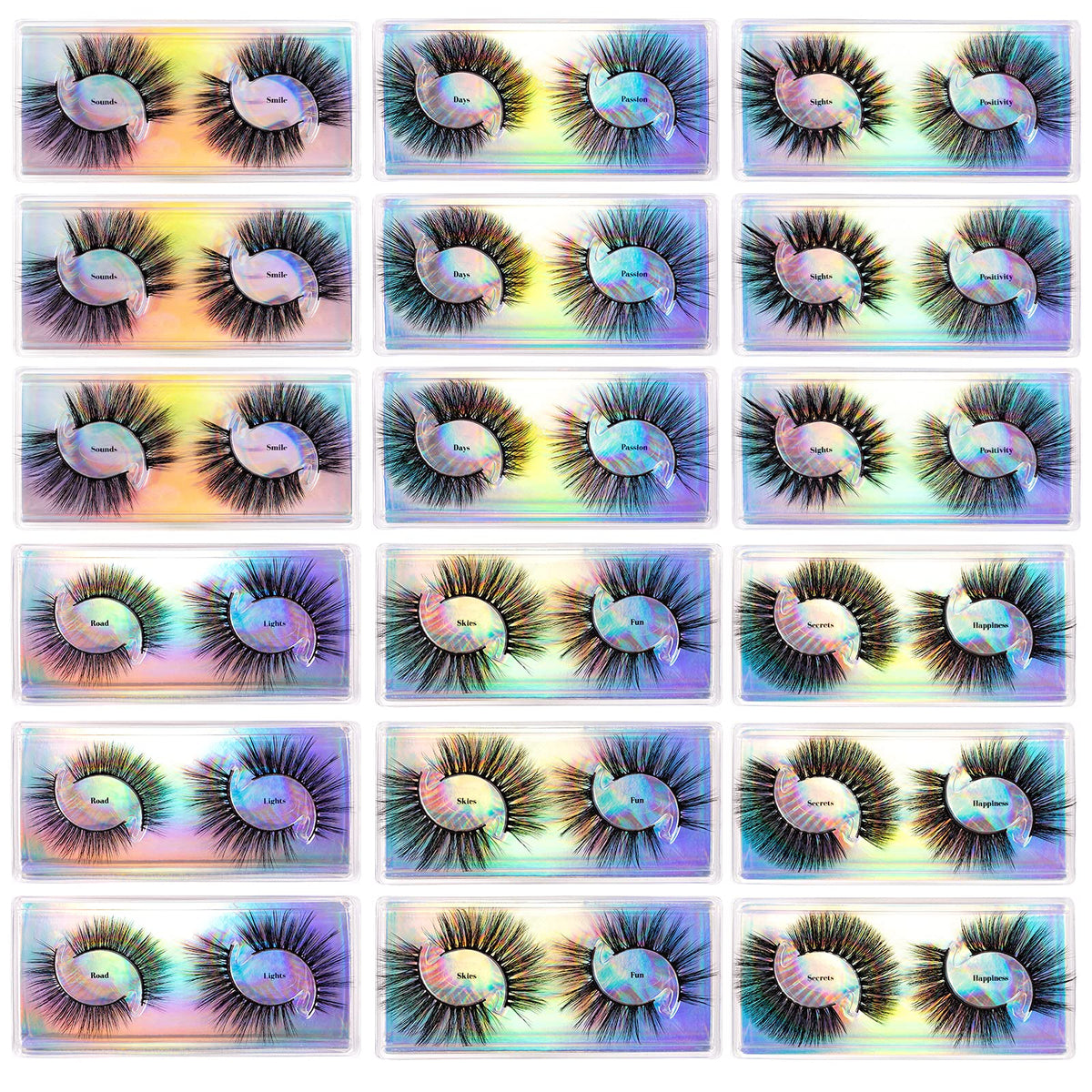 DYSILK 36 Pairs Faux Mink Eyelashes - 12 Styles Wispy, Fluffy, Reusable Natural Look L