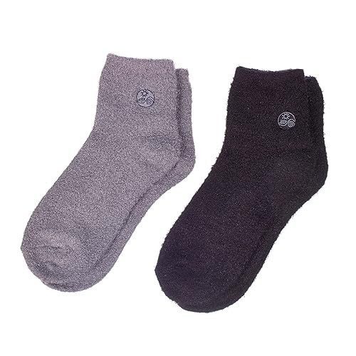 Earth Therapeutics Aloe Socks - Gray/Black, 2 Pairs, Soft Nylon For Comfort